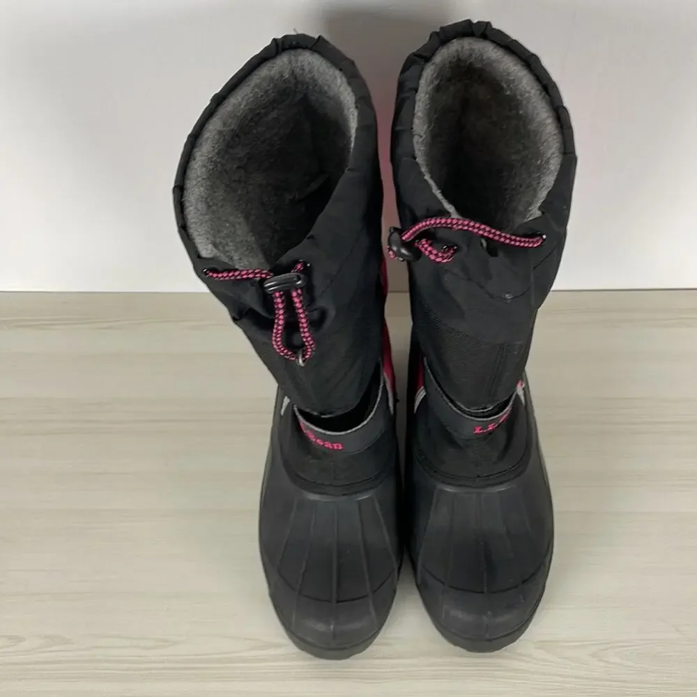 L.L. Bean Northwoods black pink girls all purpose winter boots Size 7